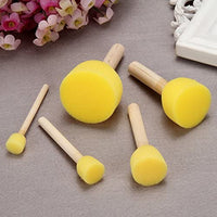 wfplus 40pcs 5 tamaños, redondo, juego de cepillo para polvo de esponja de espuma de pintura niños herramientas de pintura esponja Stippler Set para pintar manualidades y bricolaje - Arteztik
