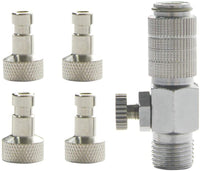 Ebest Airbrush Quick Release Adapter connecter with Valve 1/8" for Paasche with 4 Male Fitting - Arteztik
