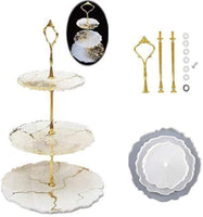 Terriyang - Soporte para tartas de 3 niveles, para platos de frutas, de resina, moldeado, de silicona, de ágata, epoxi, para manualidades, irregular - Arteztik
