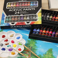 WINSONS juego de pintura acrílica, no tóxico, 24 colores (24 x 0.4 fl oz), pigmentos ideales para principiantes, pintores, niños, estudiantes, escuela y aula - Arteztik
