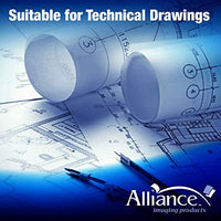 Alliance CAD rollos de papel, 24" x 150', 96 brillante, 20 lb – 4 rollos por caja – rollos de tinta Jet Bond con núcleo de 2" - Arteztik
