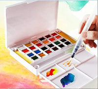 Artify - Juego de bocetos de acuarela para acuarela, 24 colores surtidos con 3 pinceles, juego de sartenes de acuarela perfecto para pinturas y dibujos animados, kit de acuarela de viaje mini - Arteztik
