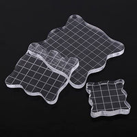 Bloques de sellos de acrílico transparente con rejilla, bloc de bloques de sellos transparentes para álbumes de recortes, proceso de sellado de color, herramientas esenciales - Arteztik
