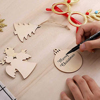 4 piezas grandes sin terminar pintables en blanco de madera de 11.6 x 11.8 pulgadas decoración de festivales de Navidad, árbol de Navidad colgante de madera para niños DIY arte manualidades (letras caseras) - Arteztik
