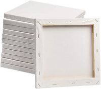 Lienzo estirado de 7.9 x 7.9 in – Lienzo enmarcado en blanco para pintar – Paquete de 12 – Lienzo de arte triple imprimado para niños, adultos, estudiantes y profesionales - Arteztik
