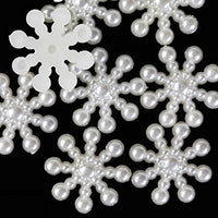 DAWEIF 100 piezas copo de nieve perlas Flatback adornos de Navidad Craft tarjetas Scrapbooking boda Invitación Stick Decoración - Arteztik
