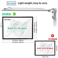 Voilamart - Cuadro de luz LED A2 para cuadro de luz con panel de iluminación, brillo regulable con clip de papel, 2 cables, para dibujo de manualidades, dibujo, plantilla de dibujo - Arteztik
