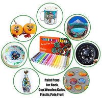 Rotuladores acrílicos de pintura de 24 colores para rocas, madera, metal, vidrio, plástico, lienzo, cerámica, álbum de fotos, manualidades y proyectos escolares en casi todas las superficies. - Arteztik

