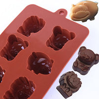 STARUBY Moldes de silicona antiadherentes para chocolate, moldes de jabón, moldes de silicona para hornear kit de fabricación, juego de 3 temas forestales con diferentes formas animales, encantador y divertido para niños - Arteztik
