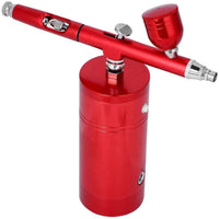 Portable Air-Brush Kit with Compressor - Air-Brush Paint Gun Kit - Cordless Airbrush Compressor, USB Rechargeable - Airbrush for Cake Decorating, Cookie, Models, Painting, Nail, Shoe, Clothing (Red) - Arteztik
