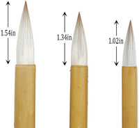 ZLY - Juego de brochas de caligrafía china para escribir y dibujar pinceles de tinta, acuarela japonesa Kanji Sumi para principiantes profesionales, grandes, medianas, pequeñas, 3 unidades - Arteztik
