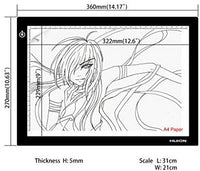 Huion L4S Light Box - Panel de luz ajustable USB de 17,72 pulgadas con 0.197 in de grosor, mesa de luz con 5 papeles A4 y 1 bolsa no tejida de 14,17 pulgadas de largo x 10,63 pulgadas de ancho x 0,2 pulgadas de alto - Arteztik
