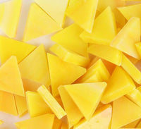 Azulejos de mosaico de azulejos de mosaico de vidrio manchado triángulo 0.6x0.6 pulgadas piezas de mosaico para decoración del hogar, manualidades de bricolaje, proyectos de mosaico - amarillo oscuro - Arteztik
