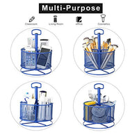 Marbrasse organizador de escritorio de malla, rotación de 360 grados, soporte multifuncional para bolígrafos, 4 compartimentos, organizador de escritorio estático, caja de almacenamiento para suministros de arte para el hogar o la oficina - Arteztik
