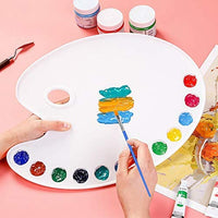 Juego de pinceles de pintura para artistas, pinceles planos de nailon, para óleo, acuarela, arte, modelos, pintura de uñas, pintura de roca, kits de pinceles para profesionales y niños, 30 unidades, color azul - Arteztik

