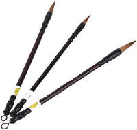 BQLZR excelente pincel para caligrafía china Kanji Japanese Sumi de pelo de lobo, tamaño grande, mediano y chico, paquete de 3 - Arteztik
