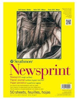 Strathmore (307-814) STR-307-814 - Bloc de papel de periódico, 50 hojas, 14.0 x 18.0 in, 14.0 x 18.0 in, color blanco - Arteztik
