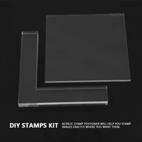 Sello de acrílico de goma para colorear tablero de colorear con almohadilla acrílica transparente para bricolaje kit de 2 piezas/juego - Arteztik
