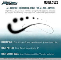 Master Airbrush s622-set Master S62 All-Purpose precisión dual-action sifón Feed Airbrush Pro Set con 3 conjuntos de boquilla - Arteztik
