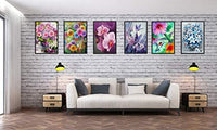 SIIYIX 6 juegos de pintura de diamantes 5d por números, kits de flores de punto de cruz para adultos, niños, regalos de inauguración de la casa, pájaros florales para decoración de pared del hogar, 12 × 16 pulgadas (un paquete de 6 juegos) - Arteztik
