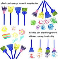 16Pcs Round Foam Paint Brush Set,Seals Sponge Paint Brushes Kits Portable Craft Foam Painting Drawing Stippler Kit with Wooden Handle Drawing Tool for Kids Graffiti DIY Arts/Acrylic/Varnishes - Arteztik
