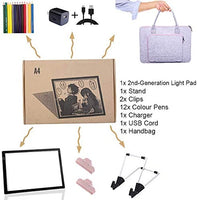 HomeCraftology - Almohadilla de luz para pintura de diamantes, tamaño A4, ultradelgada de segunda generación, placa de trazado con luz ajustable con alimentación USB, con accesorios para manualidades (actualización) - Arteztik
