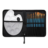 Conda Artist - Juego de 12 brochas y paleta con 12 pinceles y estuche de transporte para pintura acrílica al óleo de acuarela - Arteztik
