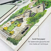 SHCPIRERR Farben Papel de acuarela de 5.0 x 9.0 in, paquete de 4, 100 hojas de 10.58 oz/m², peso pesado prensado en frío, sin ácidos, almohadilla de acuarela 25 hojas cada 5 x 9 ideal para técnicas de acuarela y medios mixtos - Arteztik

