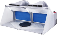 OPHIR 2 juegos de cabina de aerosol para aerógrafo con filtro de iluminación LED, cabinas de aerosol de pintura portátil para modelo, manualidades, uñas, tarta, camiseta (2) - Arteztik
