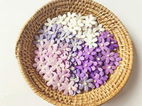 TH Mixed Purple White Flowers Embellishment with Thread stem 12 mm Mulberry Paper Flowers 50 Tiny Craft Supplies Scrap Booking Embellishments for so Many Card Craft Projects - Arteztik
