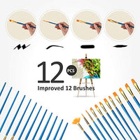 Juego de 12 pinceles de pintura Atmoko con 2 paletas para acuarela, acrílico y pinturas al óleo, perfecto para pintar lienzos, cerámica, arcilla, madera y modelos, gran regalo para niños, artistas - Arteztik
