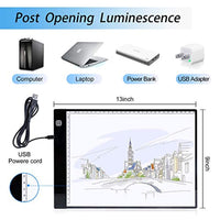 Caja de luz LED A4, trace Light Pad Drawing Adjustable Brightness Tracer, USB Power Ultra Thin Portable Light Pad, adecuado para DIY 5D Diamond Drawing Sketch Pad, con tablero de dibujo LCD - Arteztik
