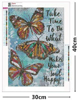 Kit de pintura de diamantes 5D para manualidades, kit de pintura con diamantes de imitación para adultos, 5D DIY Kit completo de arte con diamantes de imitación de cristal, pintura con diamante para decoración de pared del hogar, mariposa - Arteztik
