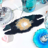 dressplus - Juego de 3 moldes de silicona para vino, bandejas de vidrio irregular de ágata, posavasos, moldes de resina epoxi para manualidades, cuencos y decoración del hogar - Arteztik
