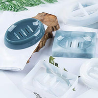 2PCS Silicone Soap Dish Resin Mold Oval/Square Drain Soap Box with Holes Epoxy Resin Casting Mould Home Organizer for Making Jewelry Tray Dishes Storage Indoor Decor Art Supplies Ideal Gift - Arteztik
