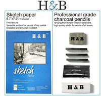 EEX Art Supplies, lápices de dibujo de grafito y juego de bocetos, kit de dibujo profesional para artistas, incluye lápices de carbón, lápices de grafito, palos, sacapuntas, gomas de borrar y bloc de bocetos - Arteztik
