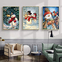 JLHATLSQ Kit de pintura de diamante 5D, diseño redondo de diamantes de imitación, bordado de punto de cruz, suministros de lienzo para decoración de la pared del hogar, adultos y niños, regalo de muñeco de nieve (9.8 x 13.7 pulgadas) - Arteztik
