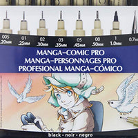 Kit de dibujo Pigma profesional Sakura para cómics y manga, 6 piezas - Arteztik
