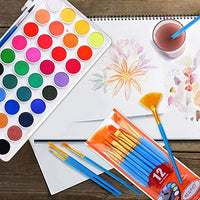 Juego de pinceles de pintura, 1 paquete de 12 unidades, cabezal de cepillo de nailon, apto para pintura al óleo, acuarela, etc., el mejor regalo para los amantes de la pintura. - Arteztik
