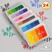 PMLAND - Juego de 15 almohadillas de tinta para sellos de manualidades en papel de madera o tela, 15 colores vibrantes incluidos - Arteztik
