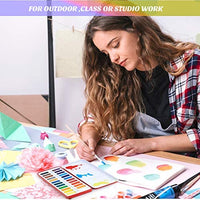 Artibox Juego de pintura para principiantes en acuarela, 24 colores vibrantes surtidos en caja de metal, juego de acuarela profesional con 2 pinceles, 1 pincel de pintura para detalles, ideal para principiantes y estudiantes - Arteztik
