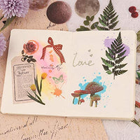 NogaMoga - Juego de 6 pegatinas decorativas con diseño de flores, diseño de plantas de la naturaleza, tamaño grande, pegatinas decorativas transparentes con forma especial para álbumes de recortes, arte, manualidades, diarios de balas - Arteztik
