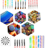 Juego de 32 herramientas de punteado de mandala, kit de plantillas de punteado de pintura de mandala de Ofilon, bolígrafo y lápiz capacitivo, herramientas de arte para pintar rocas, arcilla de cerámica, manualidades, colorear, dibujo, pintura de uñas. - Arteztik
