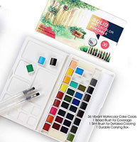 Set de pintura de acuarela para niños, suministros de arte, regalos de pintura para artistas, adultos, adolescentes, juego de 24 colores vibrantes surtidos con pinceles de acuarela, paleta y estuche de almacenamiento duradero - Arteztik
