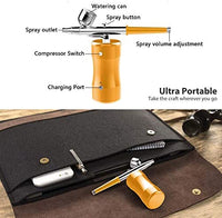 Kit de aerógrafo COSSCCI actualizado, mini pistola de aire portátil con kit de compresor, kit de pintura de una sola acción con cepillo de aire para decoración de tartas, maquillaje, arte de uñas, modelo, pintura, tatuaje, manicura (negro) - Arteztik
