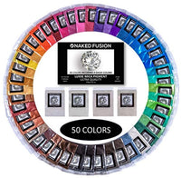 Resina epoxi Color Pigment- Mica Polvo desnudo FUSION-50 Color Set-MEGA 8.82 oz/8.82 0Z. Selección de color fantastico no tóxico para resina epoxi, arte, manualidades, fabricación de jabón, colorante de bombas de baño y limo - Arteztik
