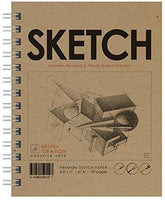 Cuaderno de bocetos de Ideación de diseño: libro de bocetos de papel premium para lápiz, tinta, rotulador, carbón vegetal y acuarela, ideal para arte, diseño y educación. - Arteztik
