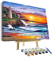 VIGEIYA Pintura por números para adultos incluye lienzo enmarcado y caballete de madera con cepillos y pigmento acrílico 16 x 20 pulgadas (unset) - Arteztik
