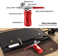 Kit de aerógrafo COSSCCI actualizado, mini pistola de aire portátil con kit de compresor, kit de pintura de una sola acción con cepillo de aire para decoración de tartas, maquillaje, arte de uñas, modelo, pintura, tatuaje, manicura (negro) - Arteztik
