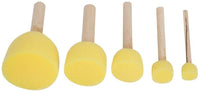 Zerodis - Juego de 5 esponjas redondas de espuma, para pintura, pintura, pintura, pintura, pincel, juego de esponja, juguete de dibujo con mango de madera para pintar a los niños, manualidades y bricolaje - Arteztik
